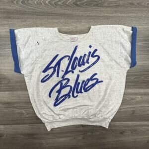 Vintage 70s St Louis Blues Sweatshirt Adult Large NHL Hockey Double Face Sleeve